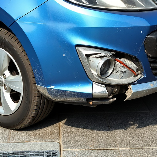 damaged car bumper