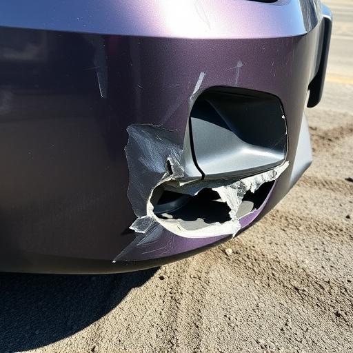 damaged car bumper