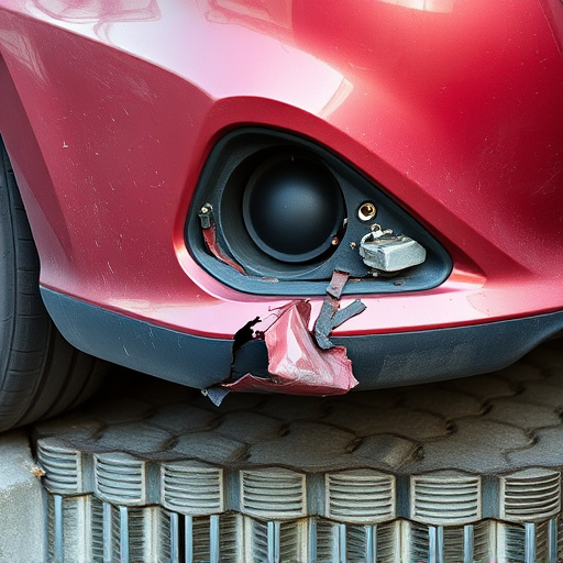 damaged car bumper