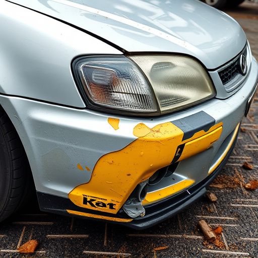 damaged car bumper