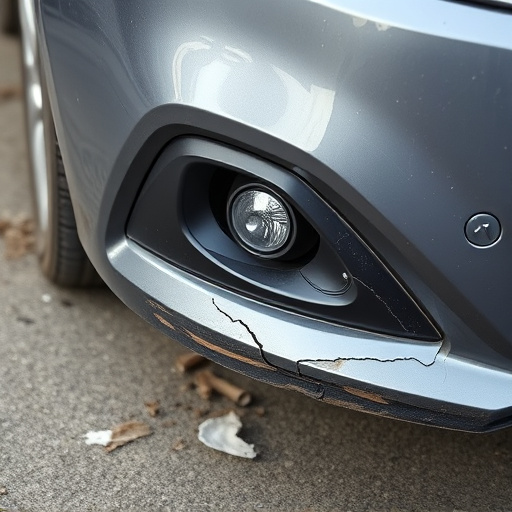 damaged car bumper