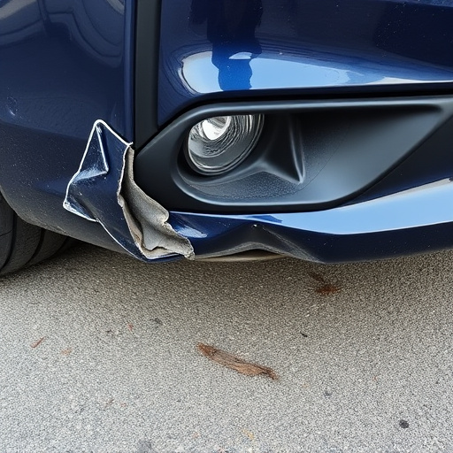 damaged car bumper