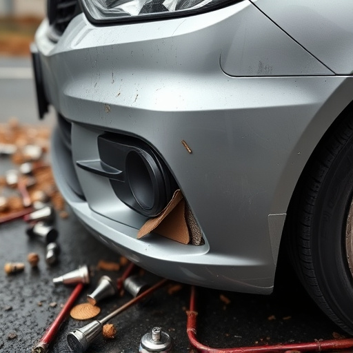 damaged car bumper