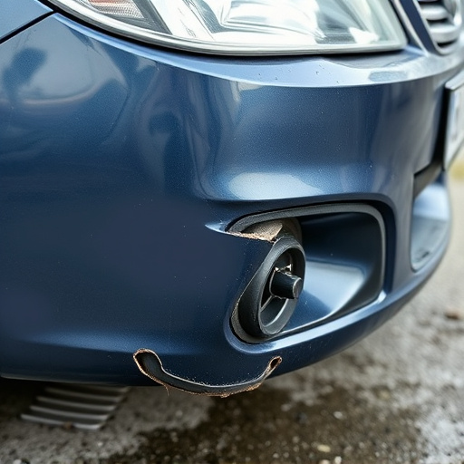 damaged car bumper