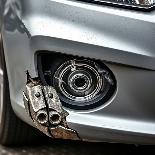damaged car bumper