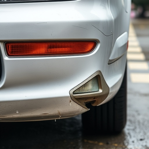 damaged car bumper