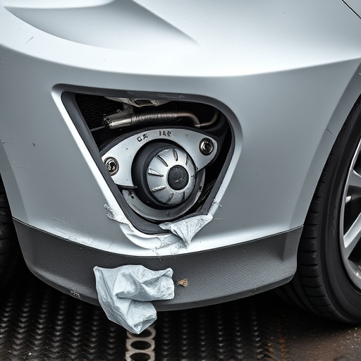 damaged car bumper