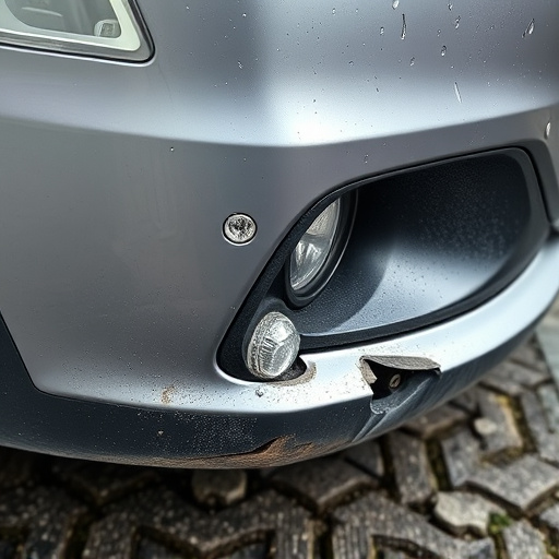 damaged car bumper