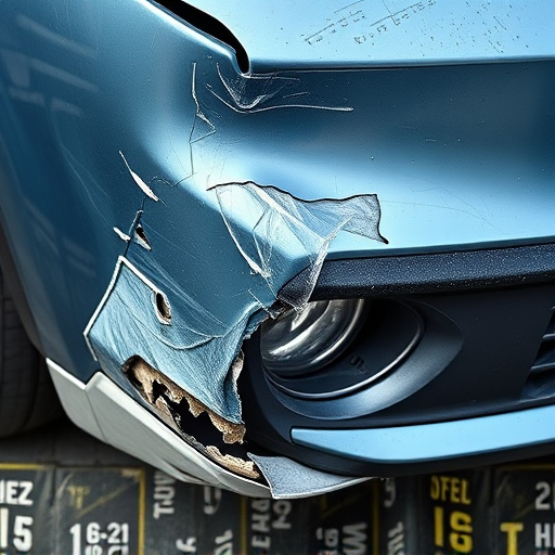 damaged car bumper