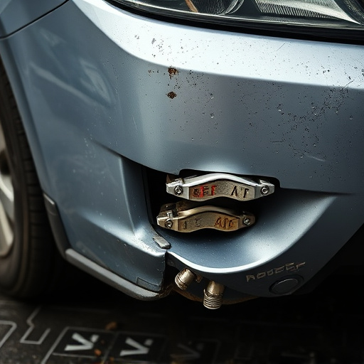 damaged car bumper