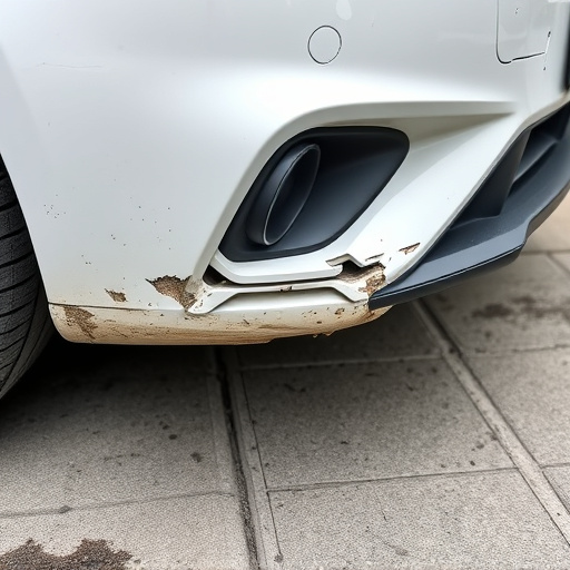 damaged car bumper