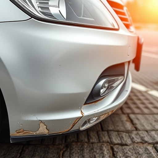 damaged car bumper