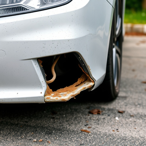 damaged car bumper