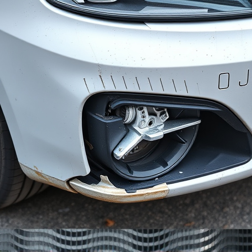 damaged car bumper