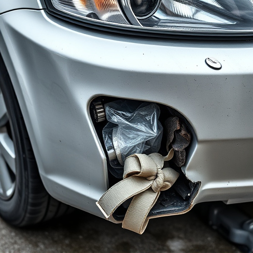 damaged car bumper
