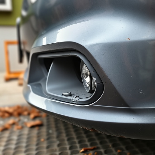 damaged car bumper