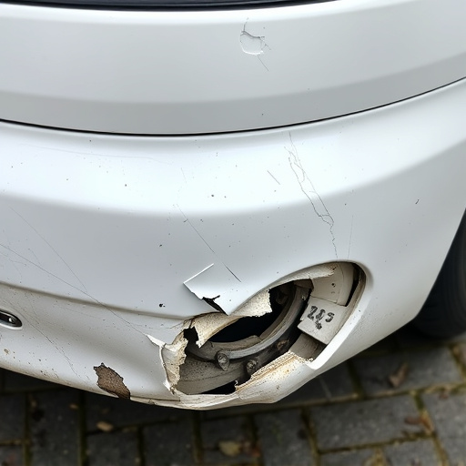 damaged car bumper