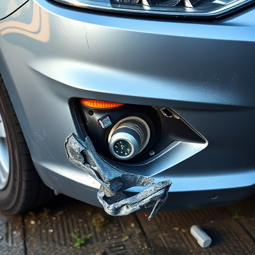 damaged car bumper