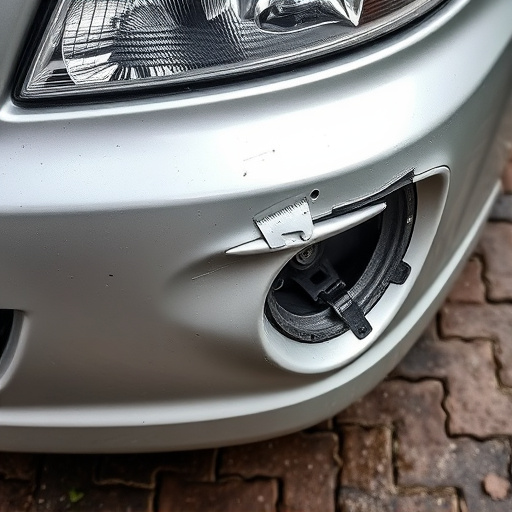 damaged car bumper