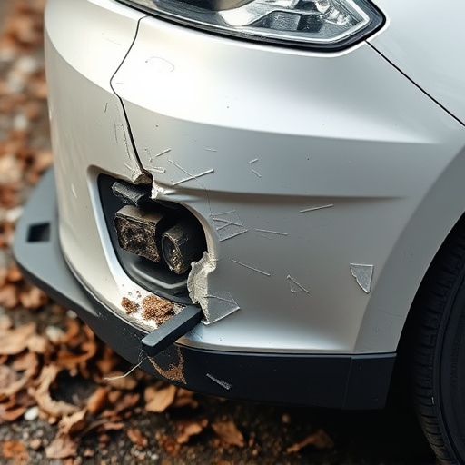 damaged car bumper