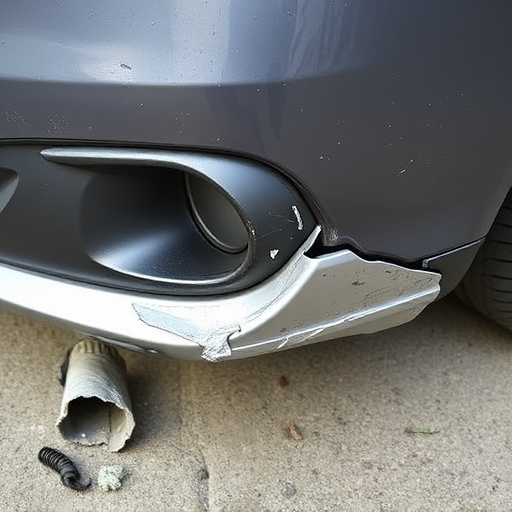 damaged car bumper