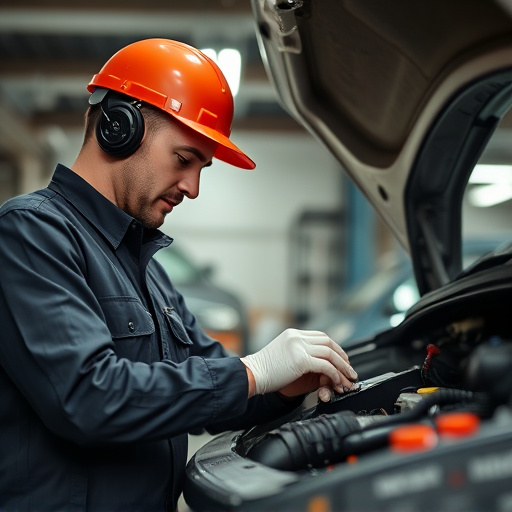 auto technician working