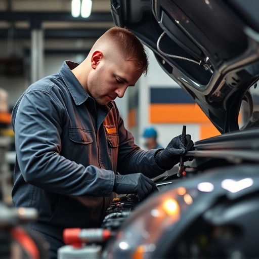 auto technician working