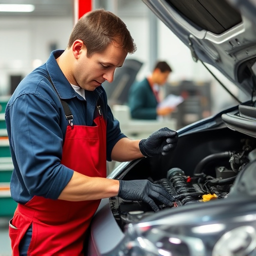 auto technician working