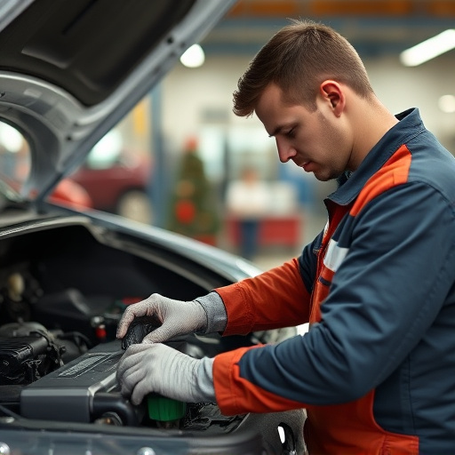 auto technician working