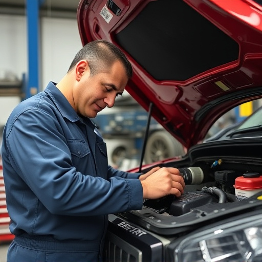 auto technician working