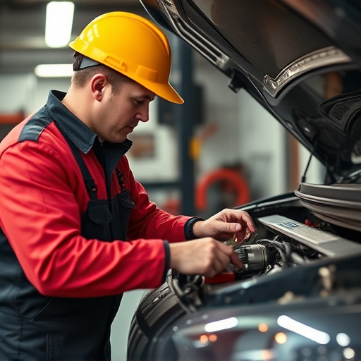 auto technician working