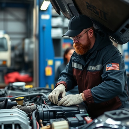 auto technician working