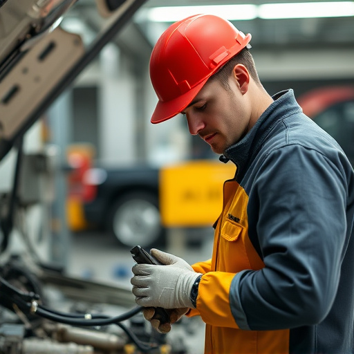 auto technician working
