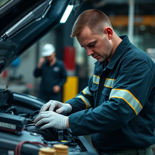 auto technician working