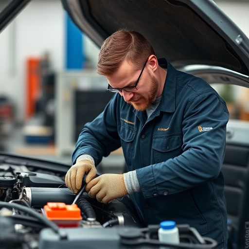 auto technician working