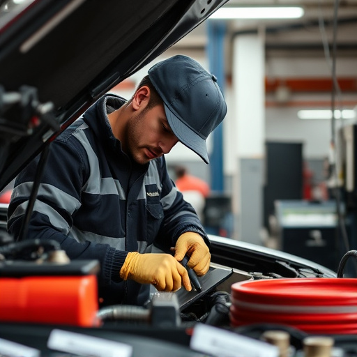auto technician working