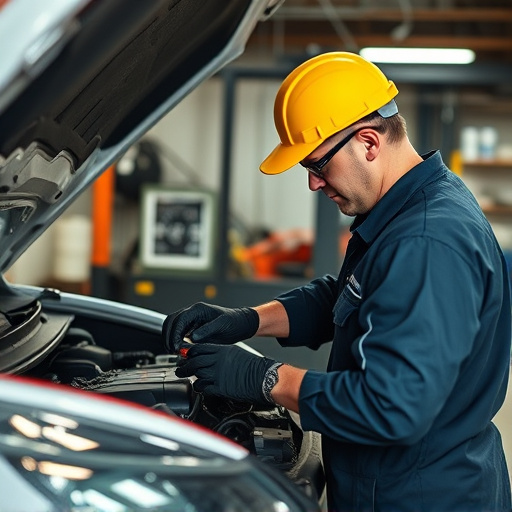auto technician working