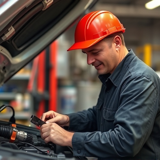 auto technician working