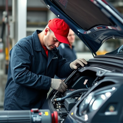 auto technician working