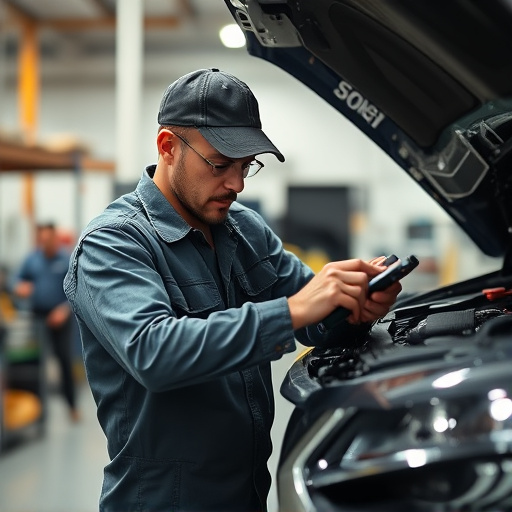 auto technician working