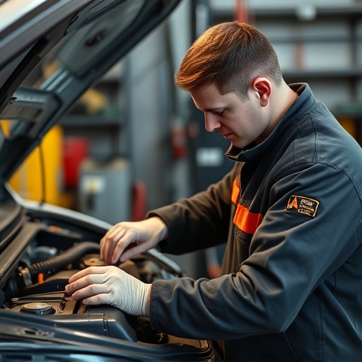 auto technician working