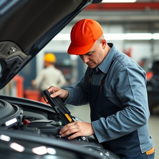 auto technician working