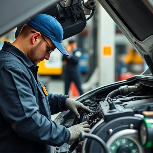 auto technician working