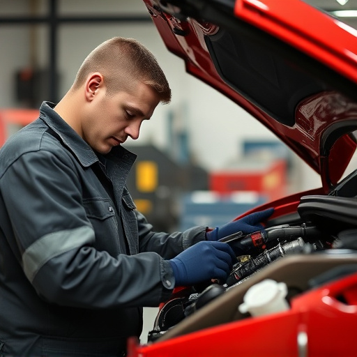 auto technician working