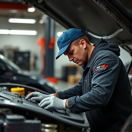 auto technician working