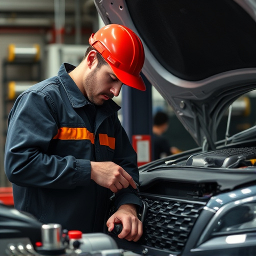 auto technician working