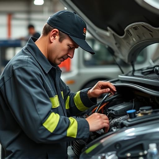 auto technician working