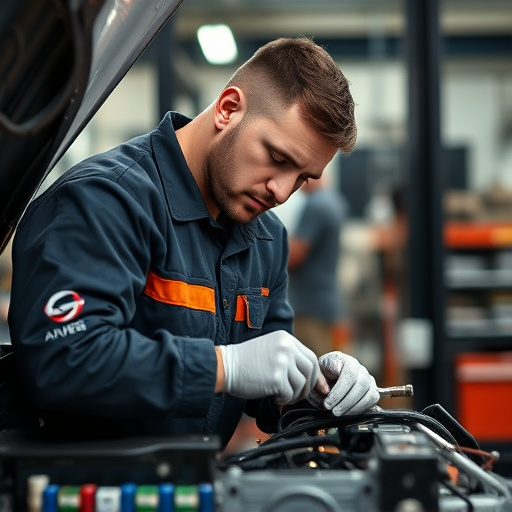 auto technician working