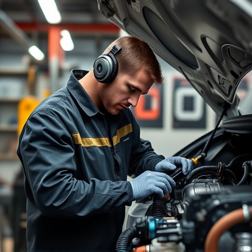 auto technician working
