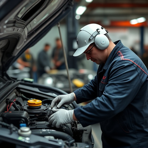 auto technician working